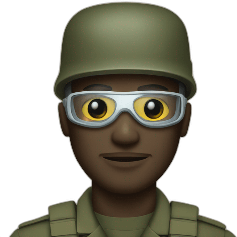 a military man in a Medical masks emoji