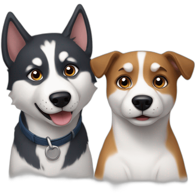 Husky and jack  Russel dog emoji