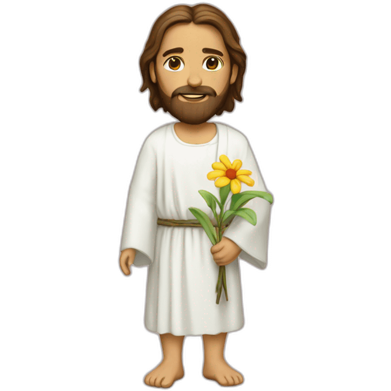 Jesus with flower shirt emoji