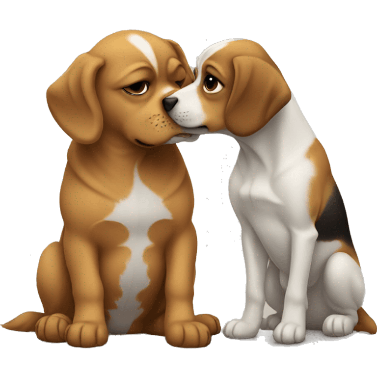 Two dogs kissing emoji