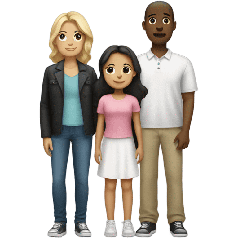 Black man, white daughter, Mexican wife  emoji