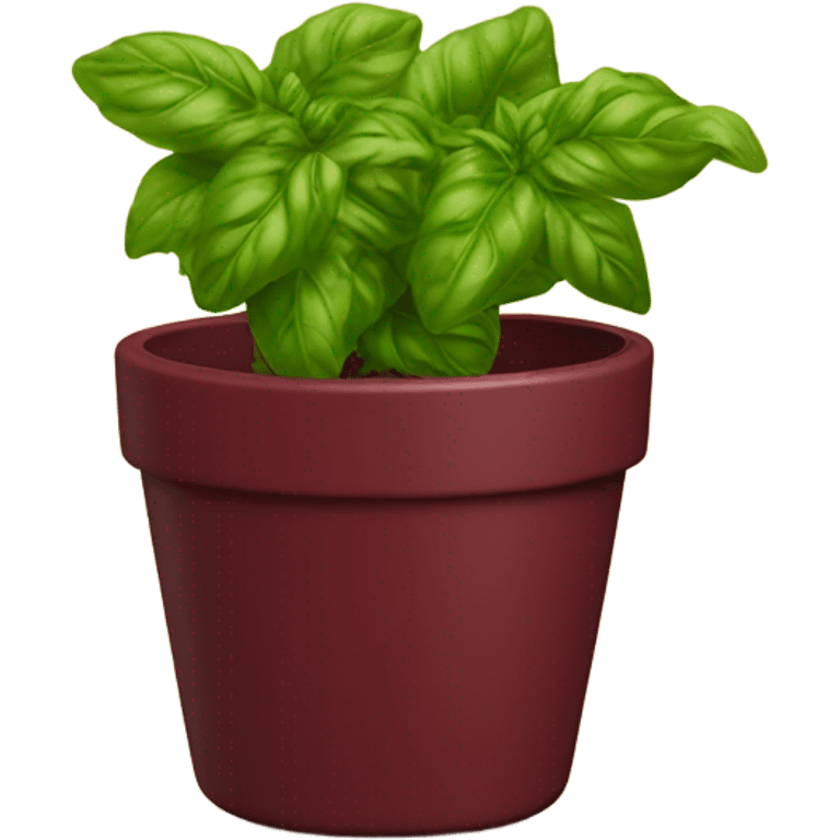 Burgundy basil in gold pot emoji