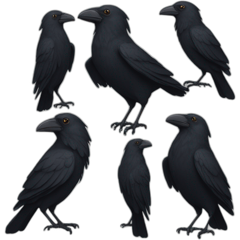 Corbeau noir emoji