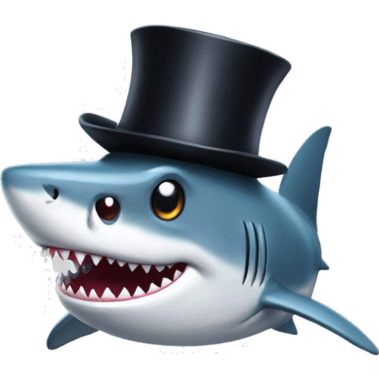 Shark with top hat with bbl emoji