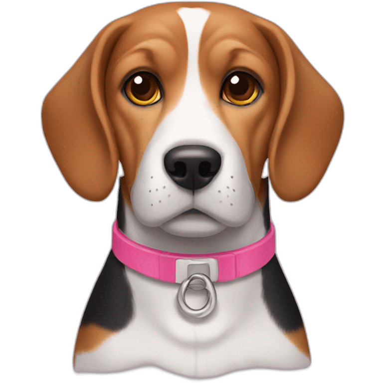 Beagle with pink collar emoji