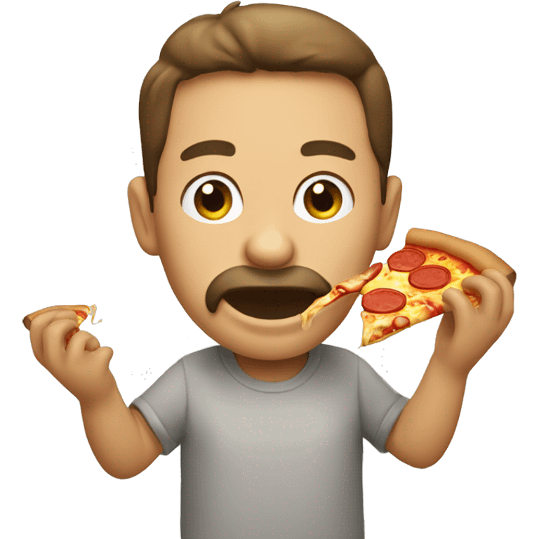 Man eating pizza. emoji