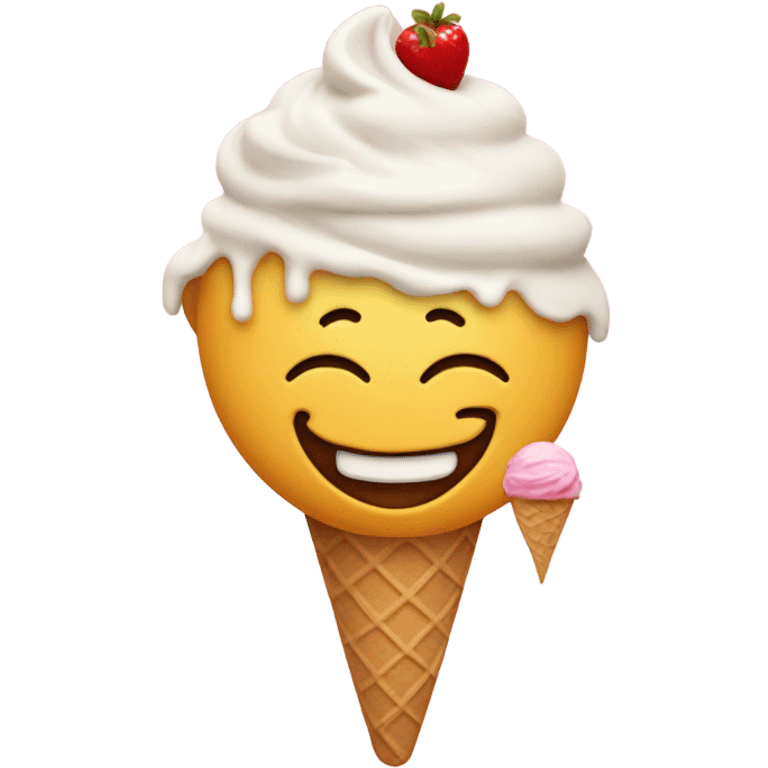 Smile with ice cream  emoji