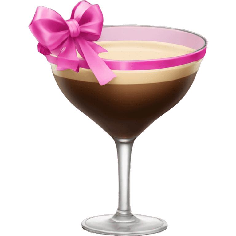 Espresso martini with pink bow  emoji