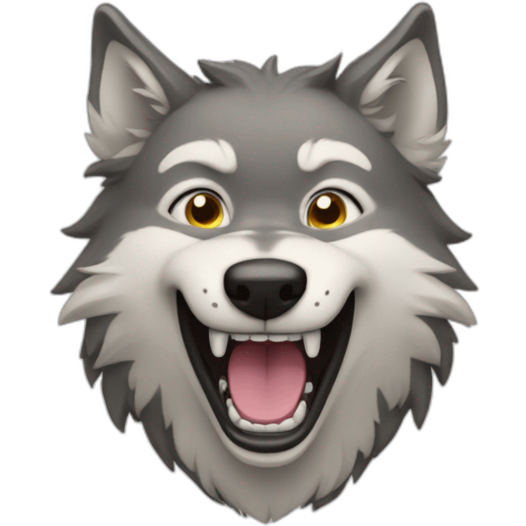 hardly laughing wolf emoji