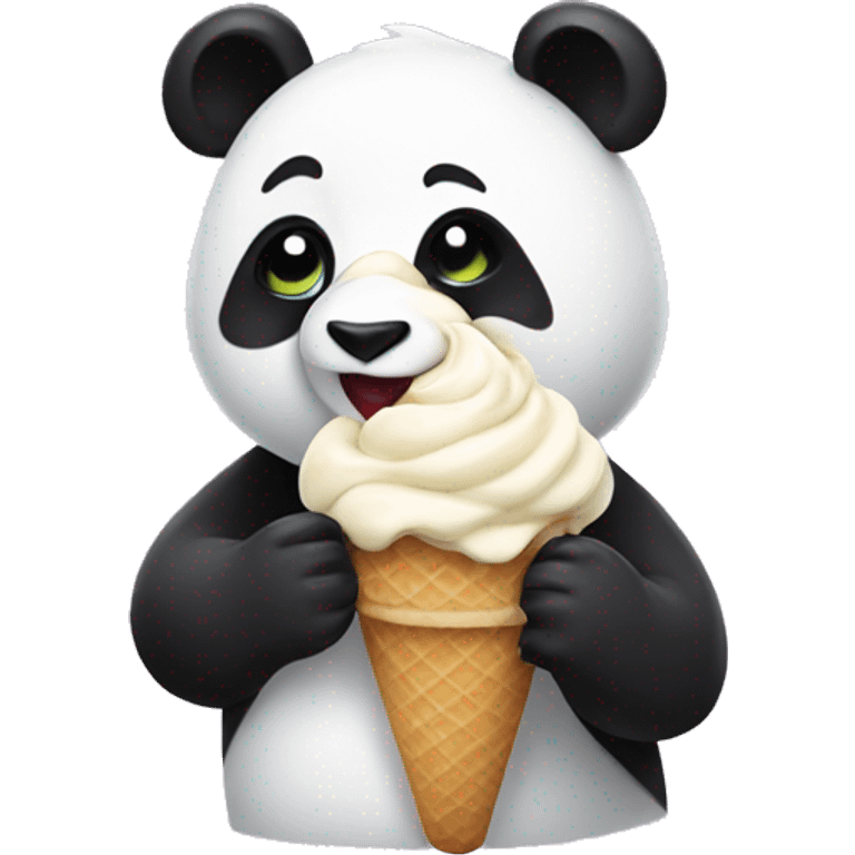 Panda eating ice cream emoji