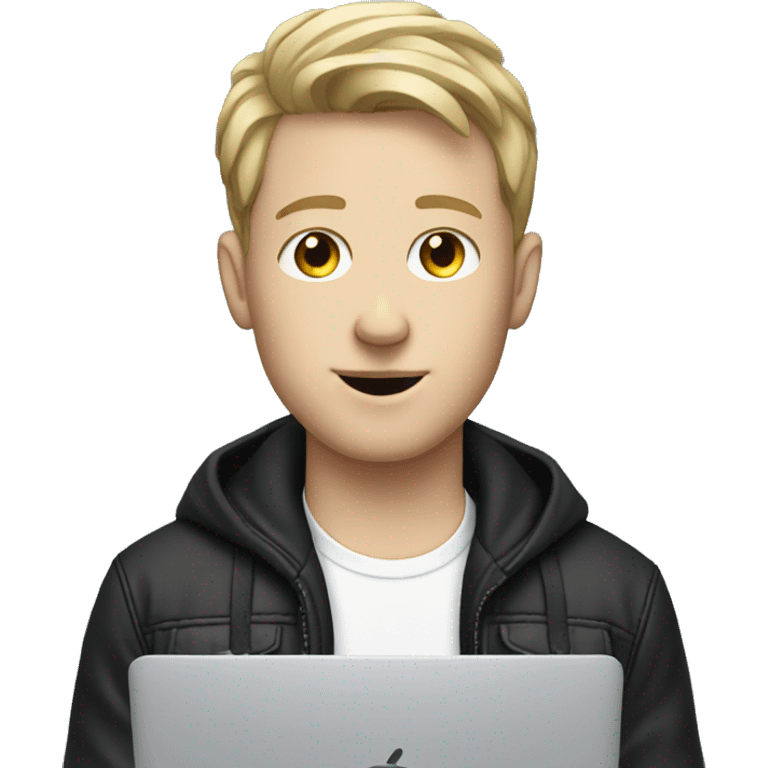 white boy music producer with macbook emoji