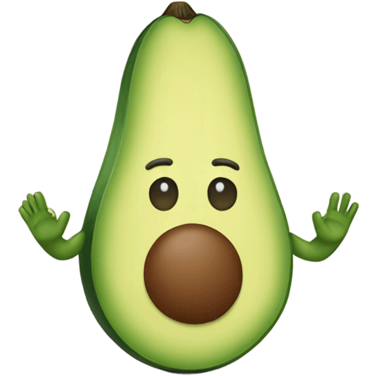 avocado with hands up emoji