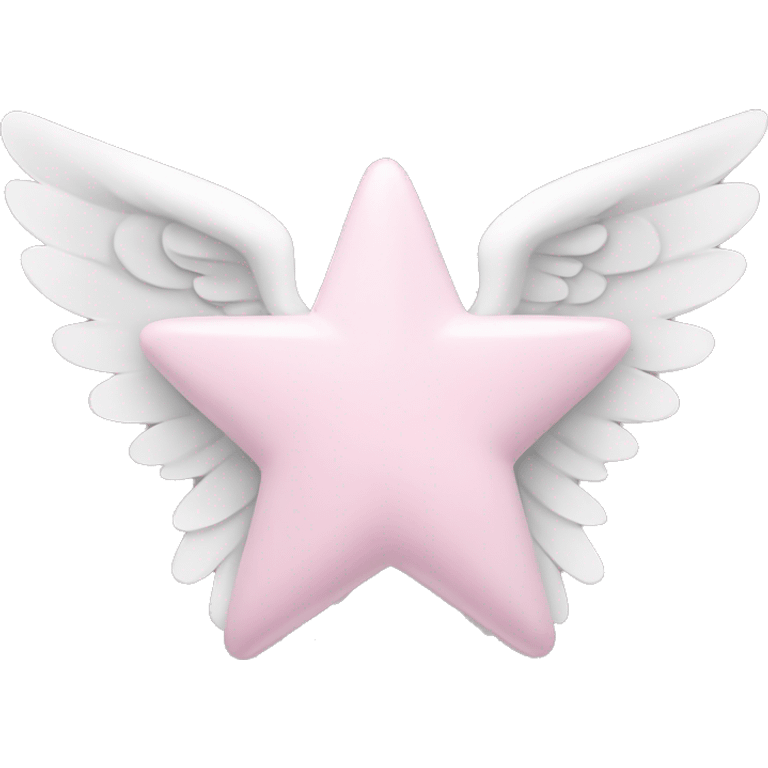 Light pink star with white angel wings emoji