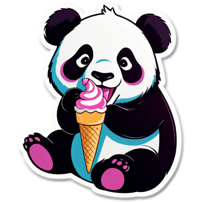 Panda eating ice cream emoji