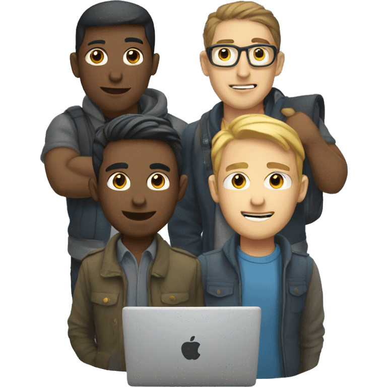 group of developers with a laptop emoji