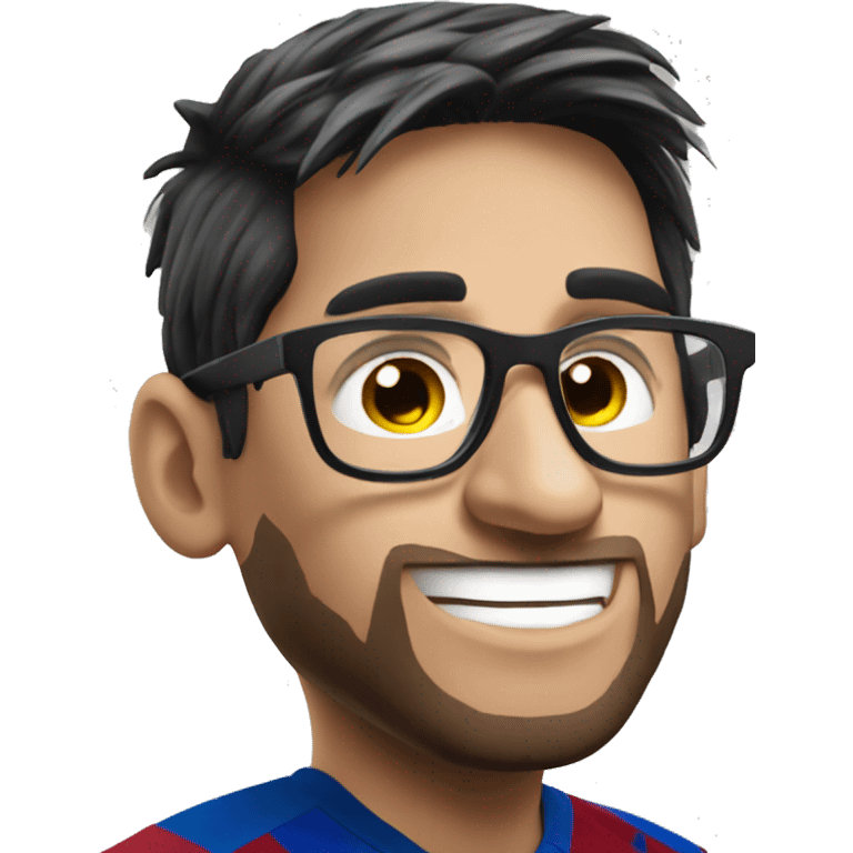 Messi wearing glasses emoji