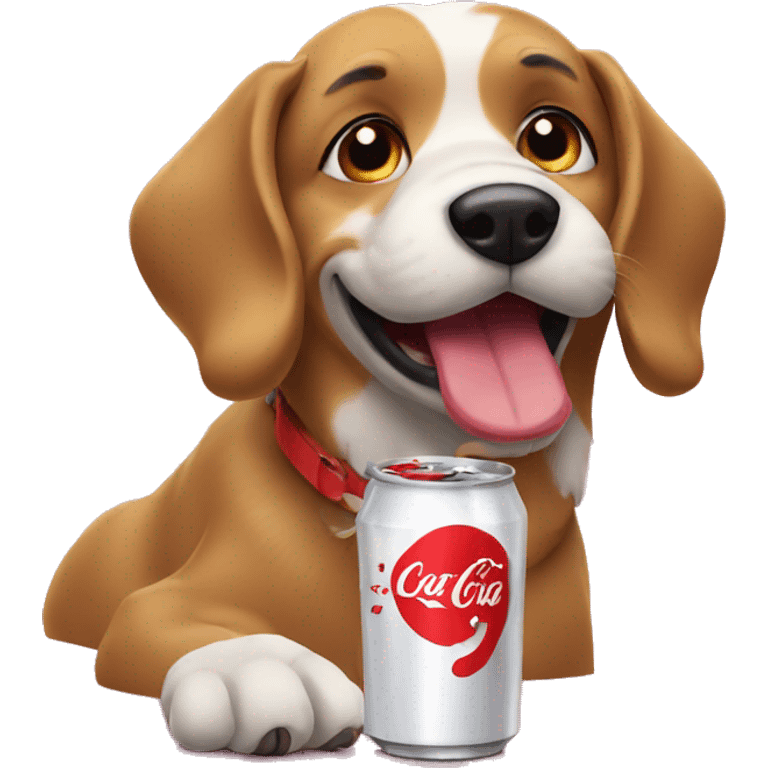 Dog drinking coke emoji