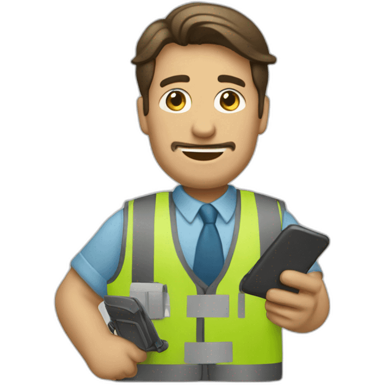 trabajador con un celular emoji