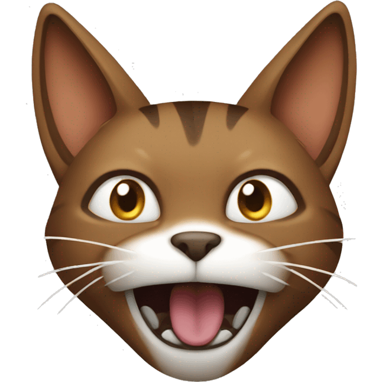 Brown cat screaming emoji