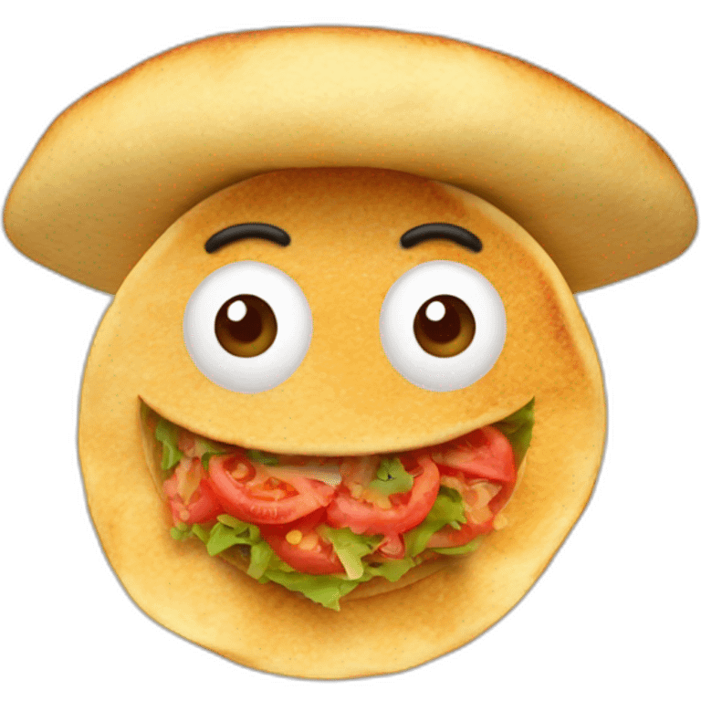 Tostada con tomate emoji