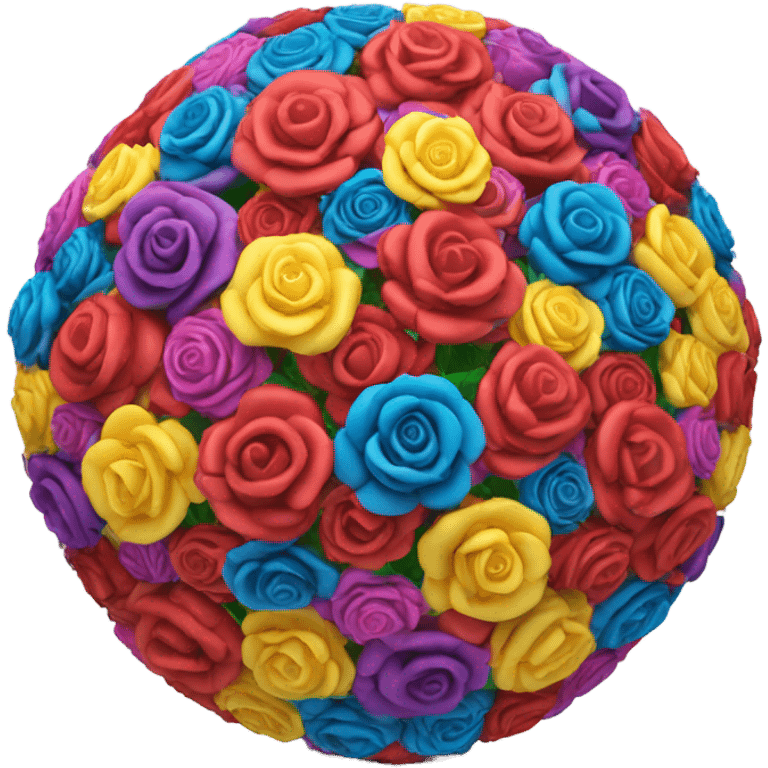 Football made of colorful roses  emoji