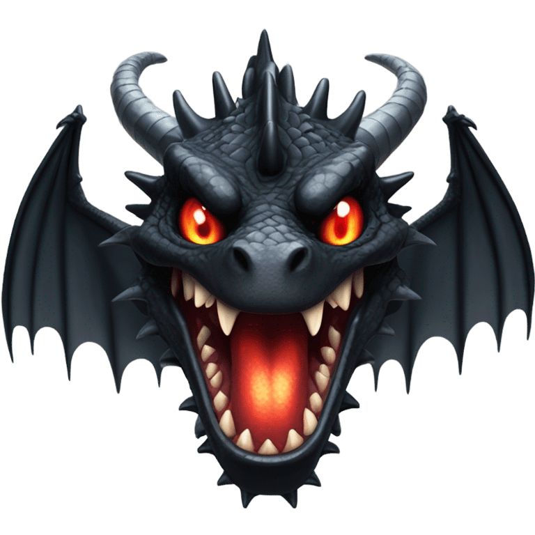 Huge Scary black dragon emoji