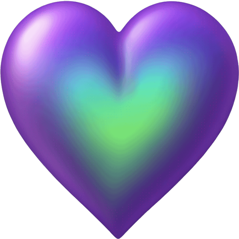 purple and green iridescent heart emoji