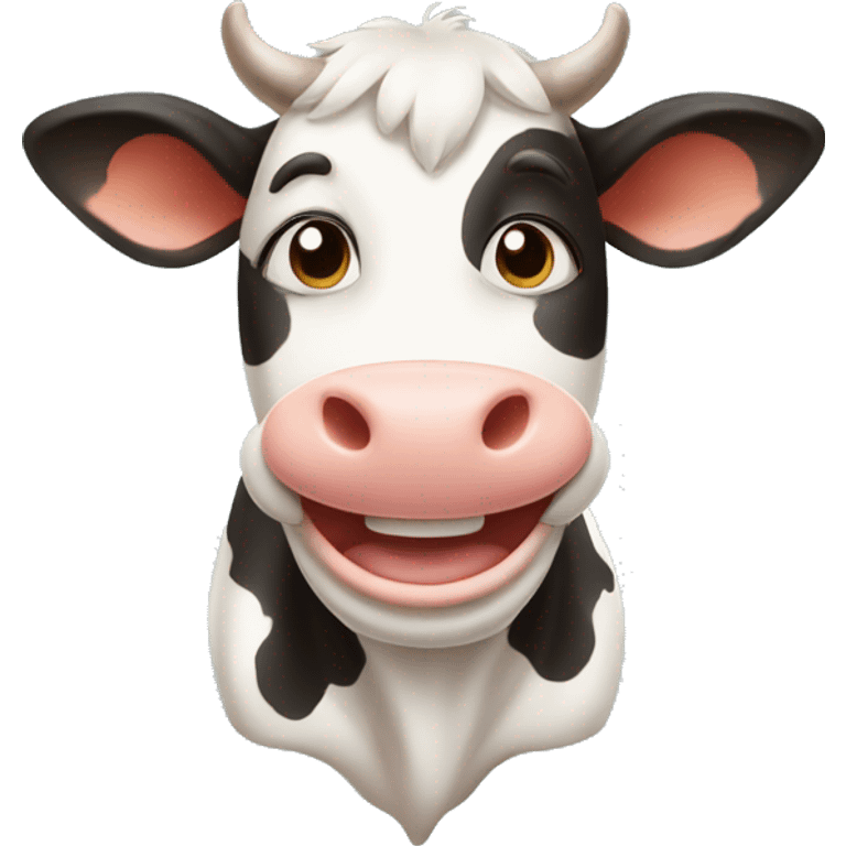 a happy cartoon cow emoji