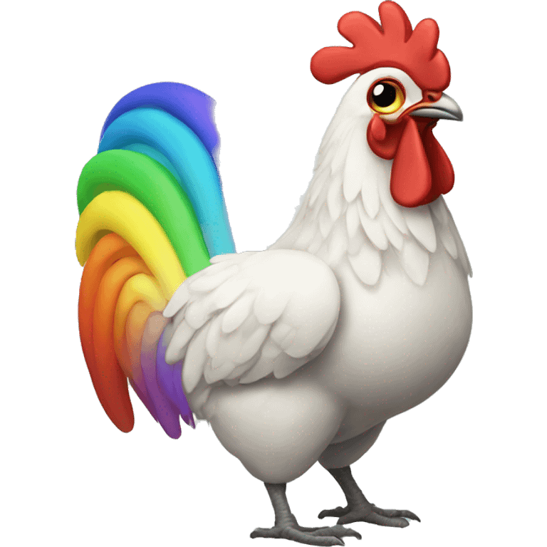 Rainbow chicken emoji