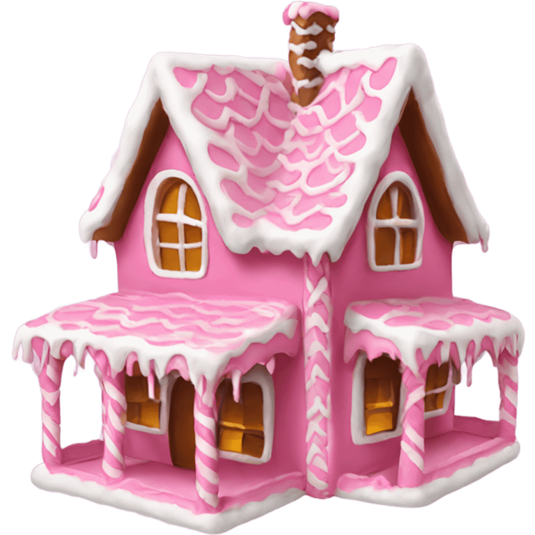 pink gingerbread house emoji