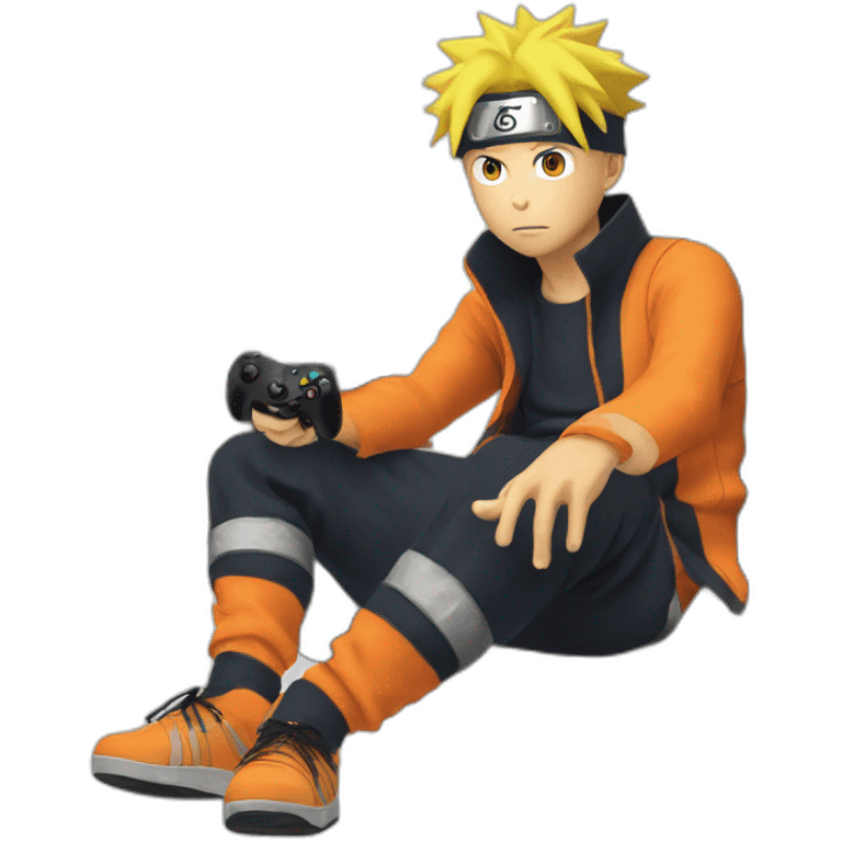 Naruto Uzumaki playing xbox emoji