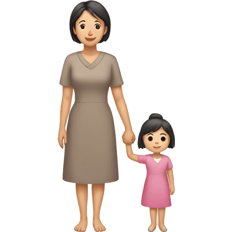 asian mother and daughter holding hands emoji