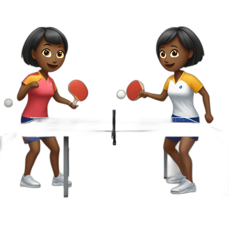 two women play table tennis emoji