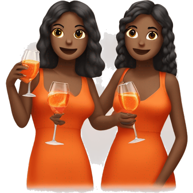 three Girls drinking Aperol Spritz  emoji