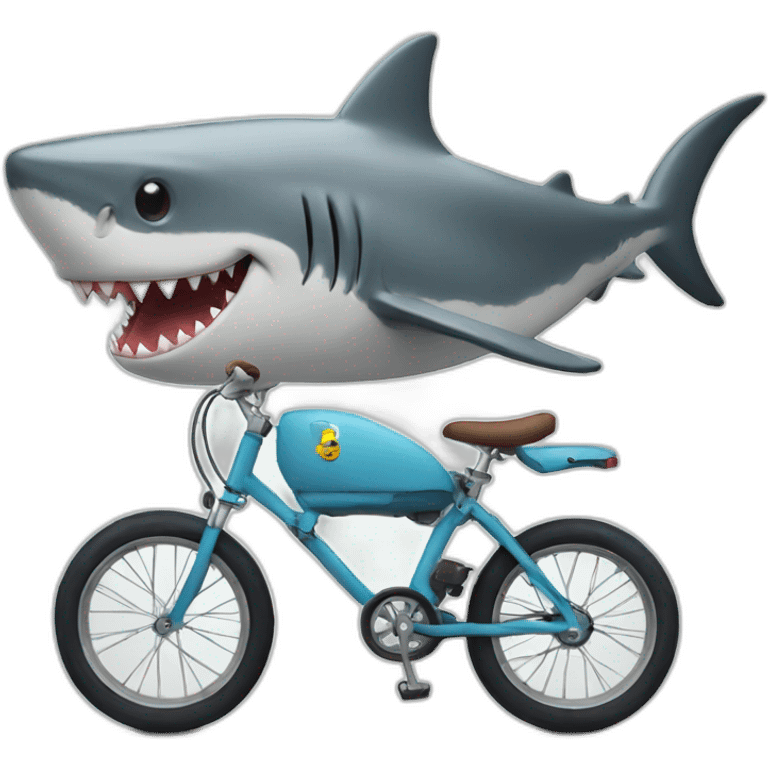 A shark on a bike emoji