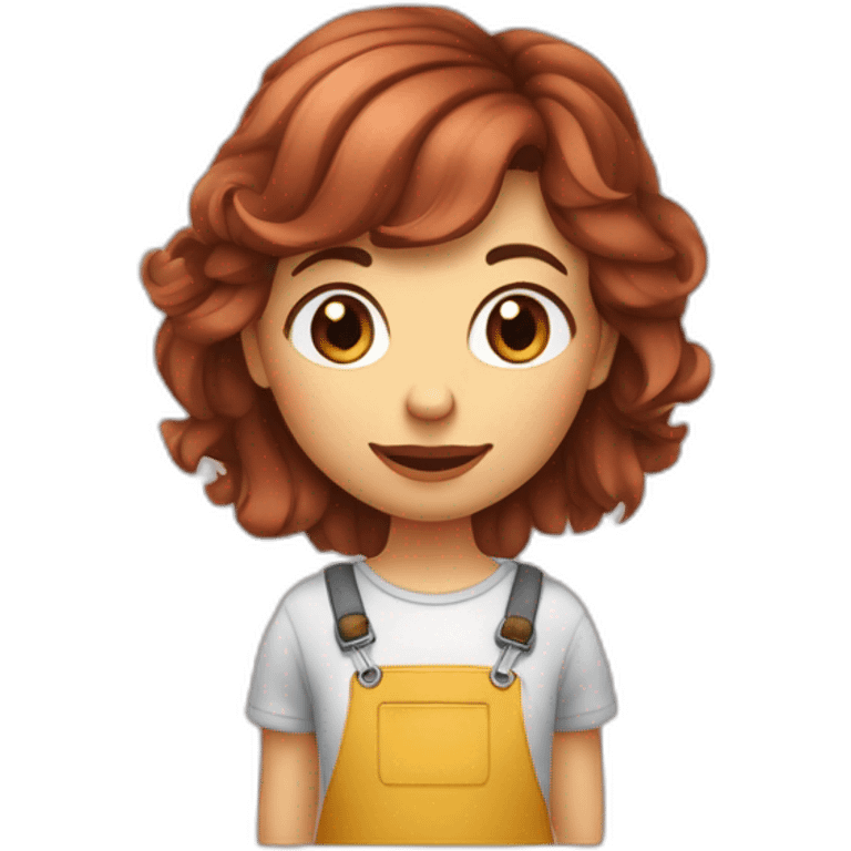 Fille avec un plaquage aux cheveux qui fait un câlin à un garçon de couleur de cheveux châtains avec des taches de rousseur emoji