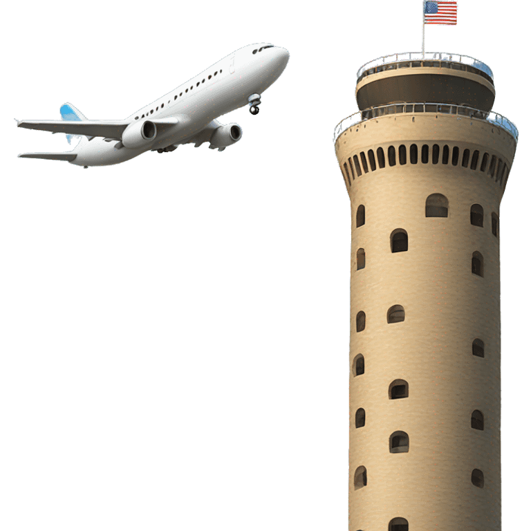 plane and a tower emoji