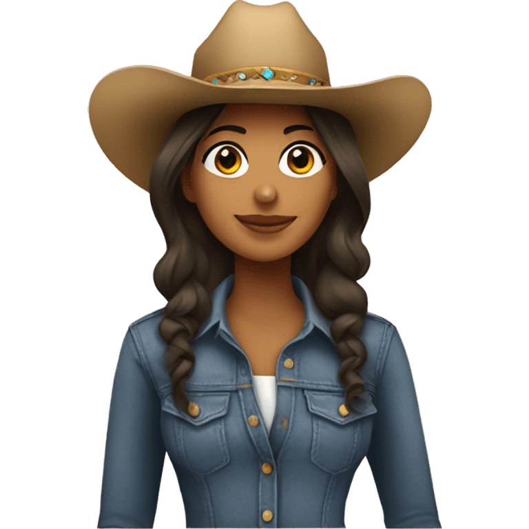 latina with a cowgirl hat emoji