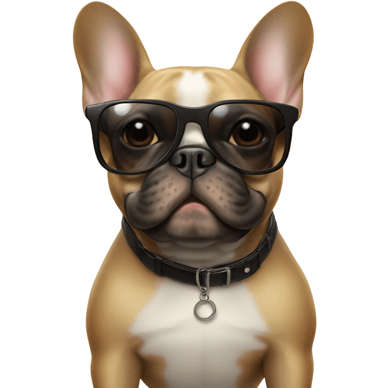 french bulldog with sunglasses emoji