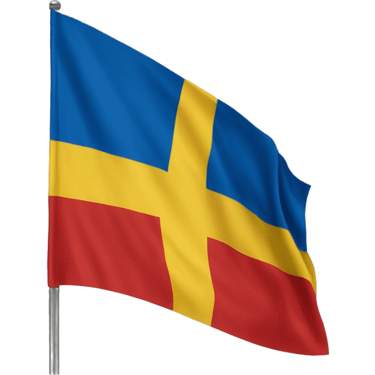 a similar flag as sweden but th blue is replaced with red emoji