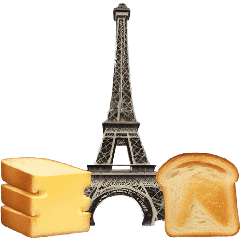 Eiffel Tower with toast and butter  emoji