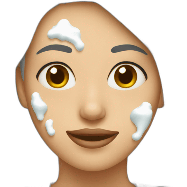 Woman with milk spilled on her face emoji