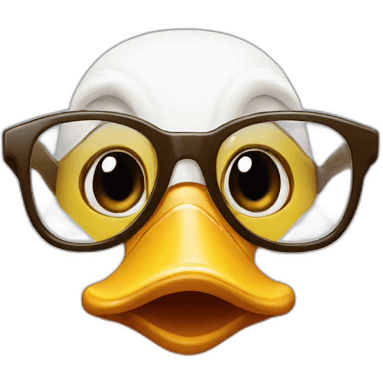 Funny duck wearing glasses emoji