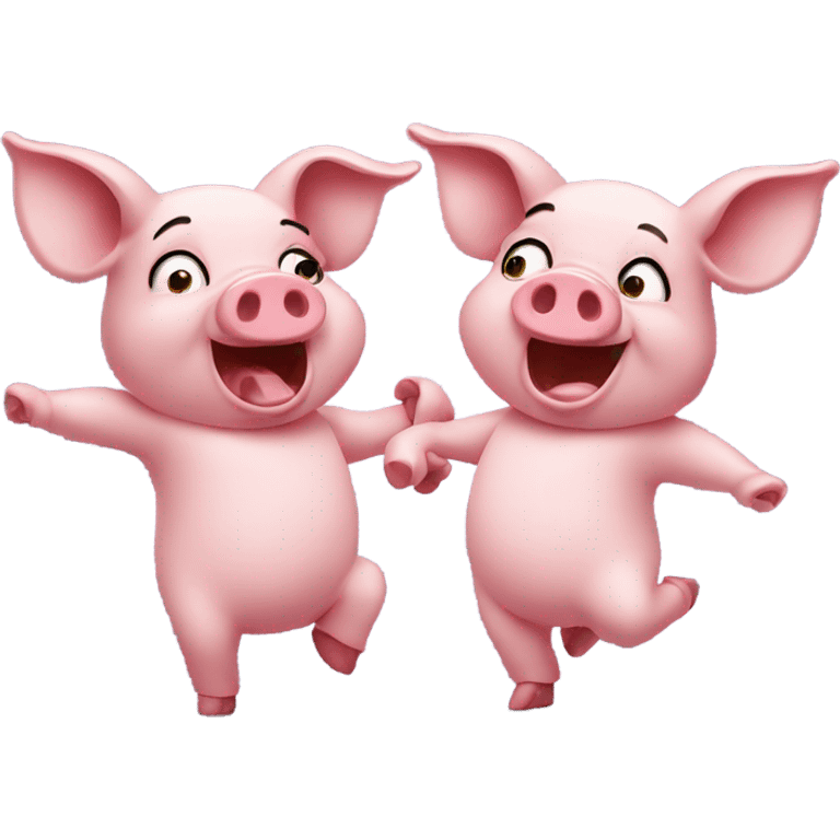 2 pigs dancing emoji