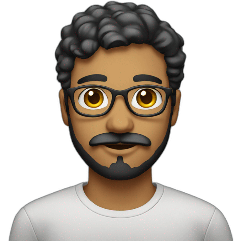 young computer science engineer with small beard and mustache without glasses emoji