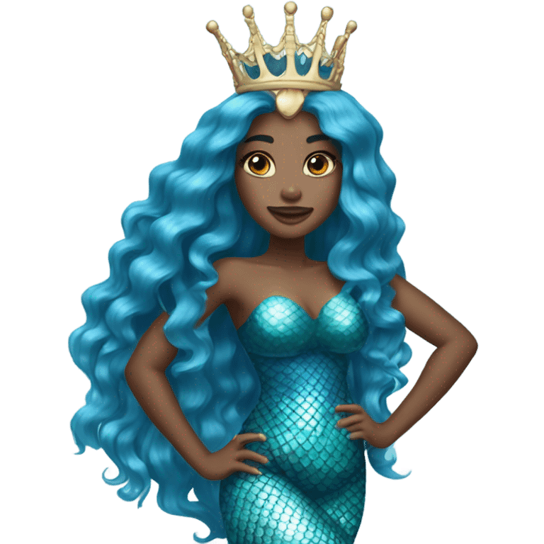 Mermaid queen blue￼ emoji