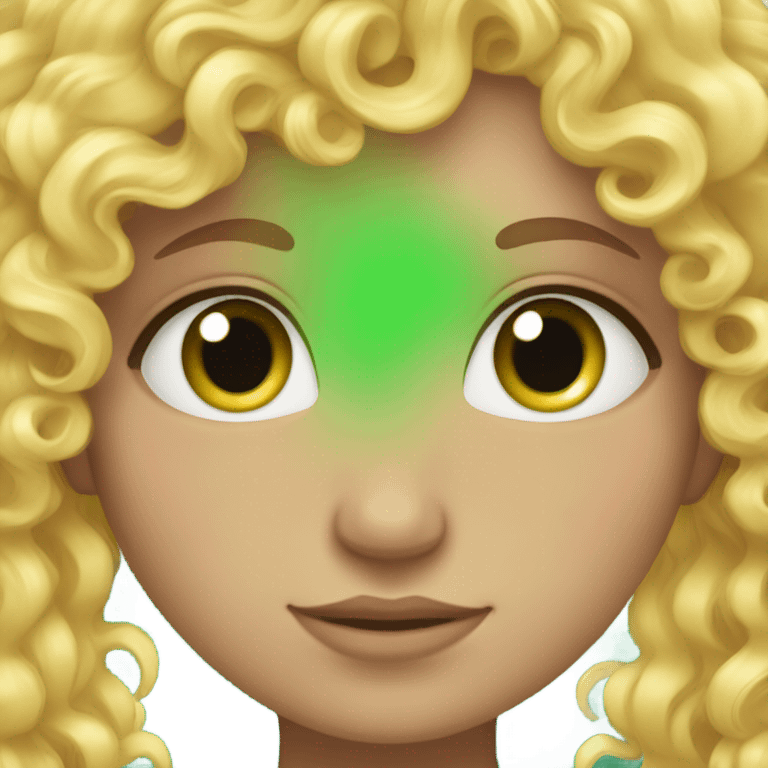 curly blonde with green eyes emoji