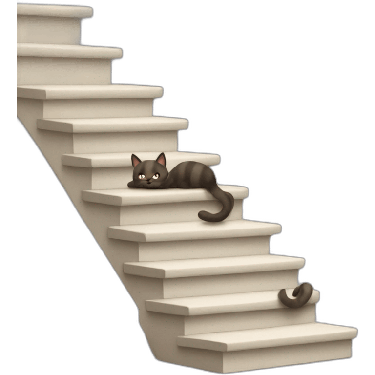 Cat pooping in the stairs emoji