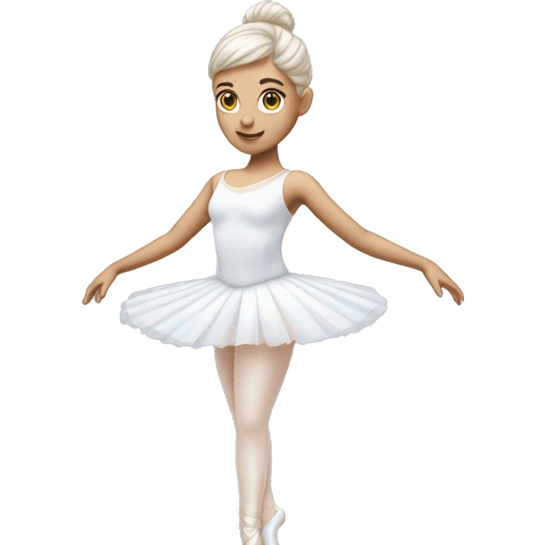 Pale holographic white ballerina  emoji