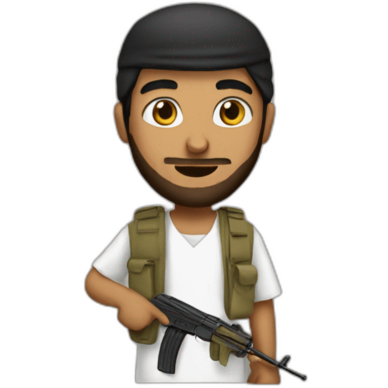 Arab with an ak emoji